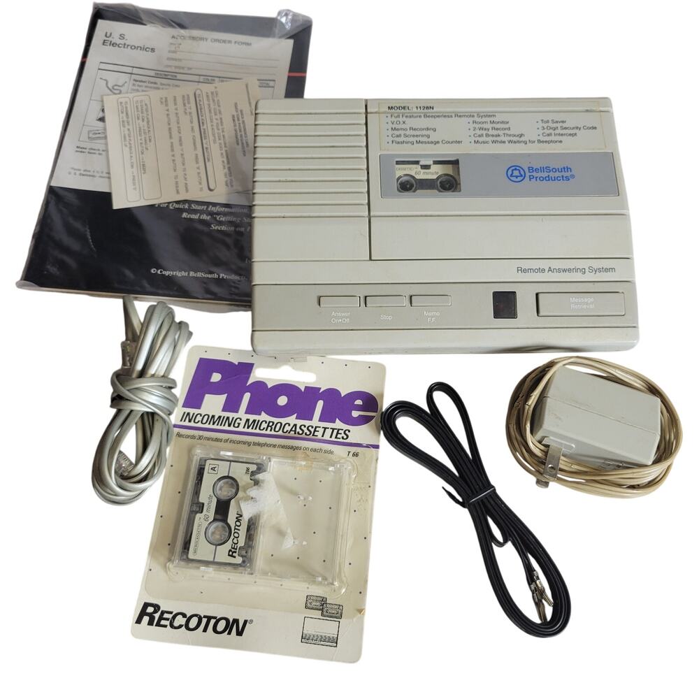 BellSouth Answering System Machine Beeperless Remote Access Model 1128N TESTED